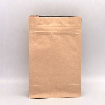 qualité  Kraft Paper Moisture Proof Coffee Bag With Valve 100g Kraft Paper Flat Bottom Coffee Bag Craft Paper Pouch Plastic Packaging Bag With Valve usine
