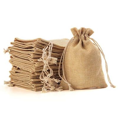 qualité  2700310 Kids Birthday Party Favor Bag Logo Drawstring Burlap Folding Weeding Drawstring Bag usine