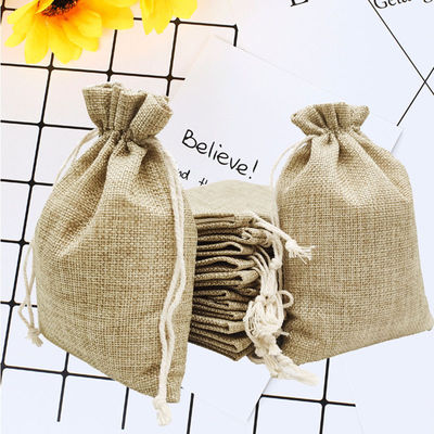 New Burlap Folding Pouch 30 Pieces of 13 x 18 cm Small Hemp Jute Sack - Cotton Rope Sack with Drawstring Natural Jute Sack for DIY Crafts
