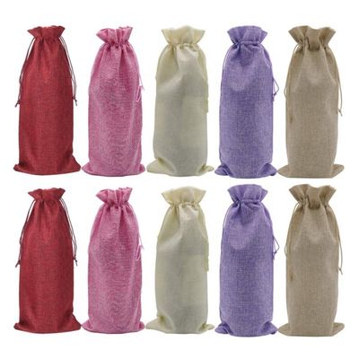 Wholesale Recyclable Salts and Coffee Beans Packaging Hemp Wine Sack Drawstring Hessian Jute Sack